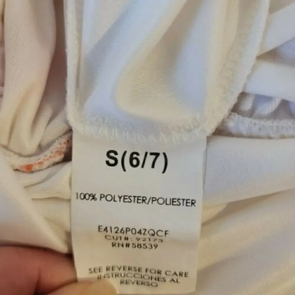 Speechless Dress Peach and White Chevron Girls Size Small Split Sleeve